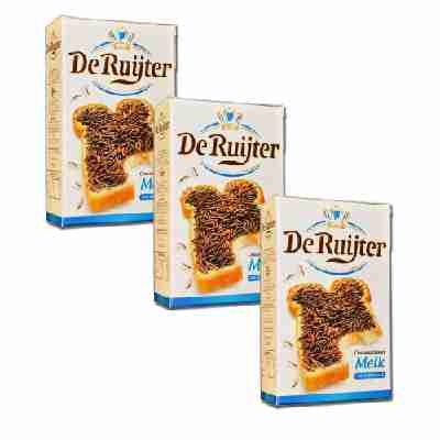 3 X De Ruijter Chocoladehagel Melk - Milch Schokoladen Streusel 400g