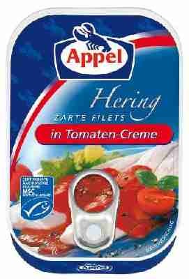 Appel Heringsfilets Tomaten-Creme, 12er Pack (12 x 100 g Dose)