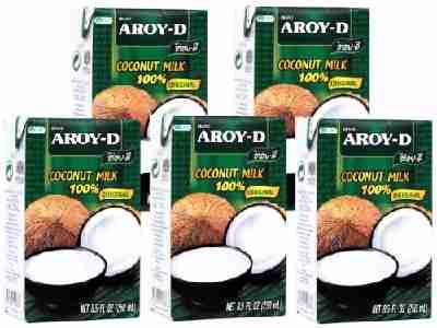 Aroy-D - Kokosmilch - 5er Pack (5 x 250ml)