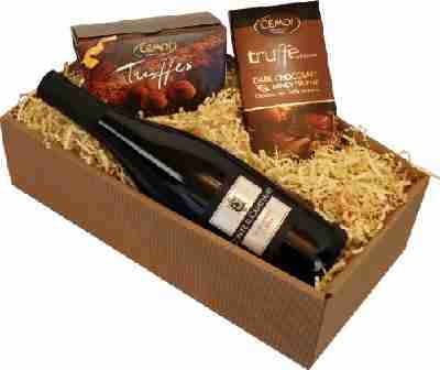 Geschenkset "Gaumenfreude" Schokolade und Wein und Schokolade (1 x 0.75 l)