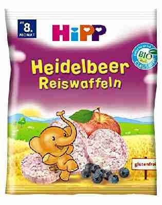 Hipp 3569 Heidelbeer Reiswaffeln, 7er Pack (7 x 35 g) - Bio