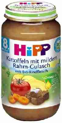 Hipp Kartoffeln mit mildem Rahm-Gulasch, 6er Pack (6 x 220 g) - Bio