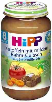 Hipp Kartoffeln mit mildem Rahm-Gulasch, 6er Pack (6 x 220 g) - Bio