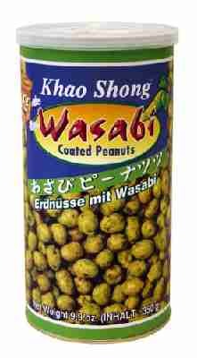 KHAO SHONG Erdnüsse mit Wasabi, scharf, 4er Pack (4 x 350 g Dose)