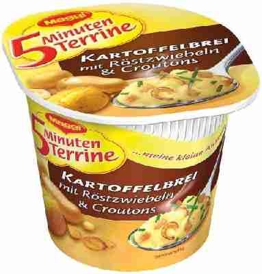 Maggi 5 Minuten-Terrine Kartoffelbrei und Röstzwiebeln, 8er Pack (8 x 59 g)