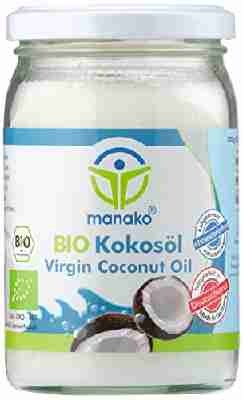Manako Bio Kokosöl Kokosfett kaltgepresst GLAS, 1er Pack (1 x 250 ml)
