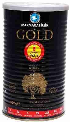 Marmarabirlik Gold - natürlich fermentierte schwarze Premium Oliven ohne Konservierungsstoffe (800g)