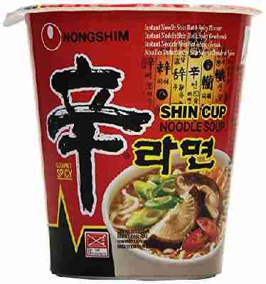 NONG SHIM Instant-Cup-Nudeln; Shin Ramen, scharf, 12er Pack (12 x 75 g)