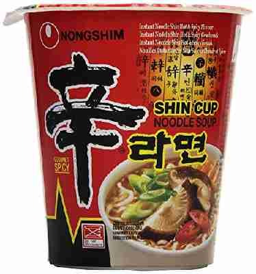 NONG SHIM Instant-Cup-Nudeln; Shin Ramen, scharf, 12er Pack (12 x 75 g)