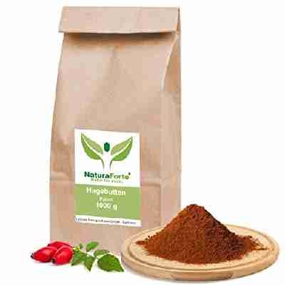NaturaForte® 1kg Hagebuttenpulver Hagebutten gemahlen naturrein glutenfrei