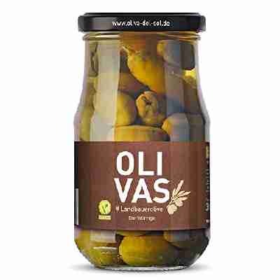 OLIVAS Landbauerolive / 220 g (Glas) * angeschnittene Oliven mit Fenchel - das Naturprodukt