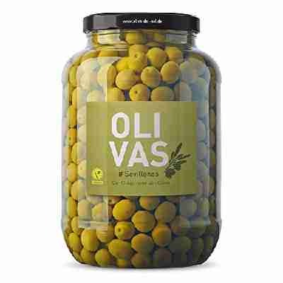 OLIVAS Sevillanas / 2.500 g (Gallone) * Milde Manzanilla Oliven aus Sevilla * Die Königin unter den Oliven - das Original