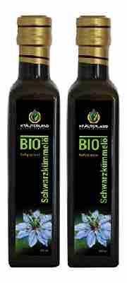Schwarzkümmelöl BIO gefiltert 2x250ml in Glasflasche *** mühlenfrisch direkt vom Hersteller Kräuterland Natur-Ölmühle *** 100% naturrein ***