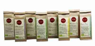 Tee Geschenkset Probierset Biotee Quertee® Nr. 1 - 8 x 25g Bio Tee - Tee Geschenk