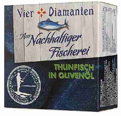 Vier Diamanten Thunfisch Filets Olivenöl MSC 160 g, 8er Pack (8 x 160 g)