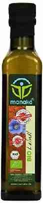 manako BIO Leinöl, kaltgepresst Glasflasche, 1er Pack (1 x 250 ml)